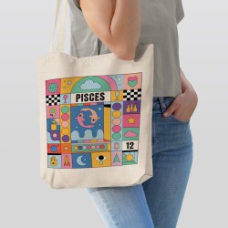 Πολύχρωμα Ζώδια - Ιχθύες (Τσάντα  Αγοράς)